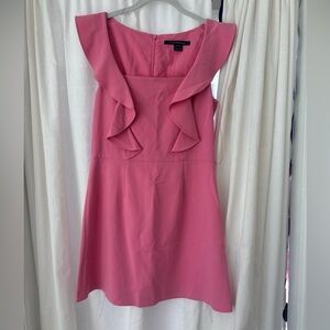 French Connection Whisper Sleeveless Ruffled Mini Dress Pink